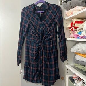 NWT Plaid knot front dress, size Medium
